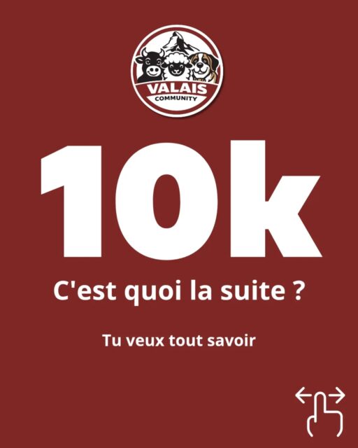 10 000. ❤️

Il y a quelques mois, Valais.community n'était qu'une idée.

Aujourd'hui, vous êtes déjà 10 000 à faire vivre cette aventure. Merci du fond du cœur.

Mais ce n'est qu'un début.

📅 Le 4 août, nous lancerons la première Journée mondiale du Valais.

🍷 Cet automne, un premier objet collector verra le jour. Il nous aidera à créer une entreprise et à développer une plateforme qui met vraiment en valeur le #Valais.

Et surtout, on veut la construire avec vous.
Vos idées, vos besoins et vos découvertes feront évoluer le projet.

Merci de faire partie des 10 000 premiers. ❤️

Une question : qu'est-ce que tu aimerais retrouver sur la future plateforme ?